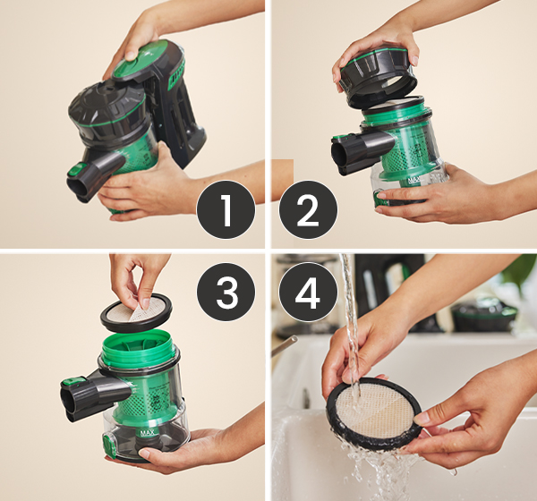 Čistenie HEPA filtra Vactidy Blitz V8